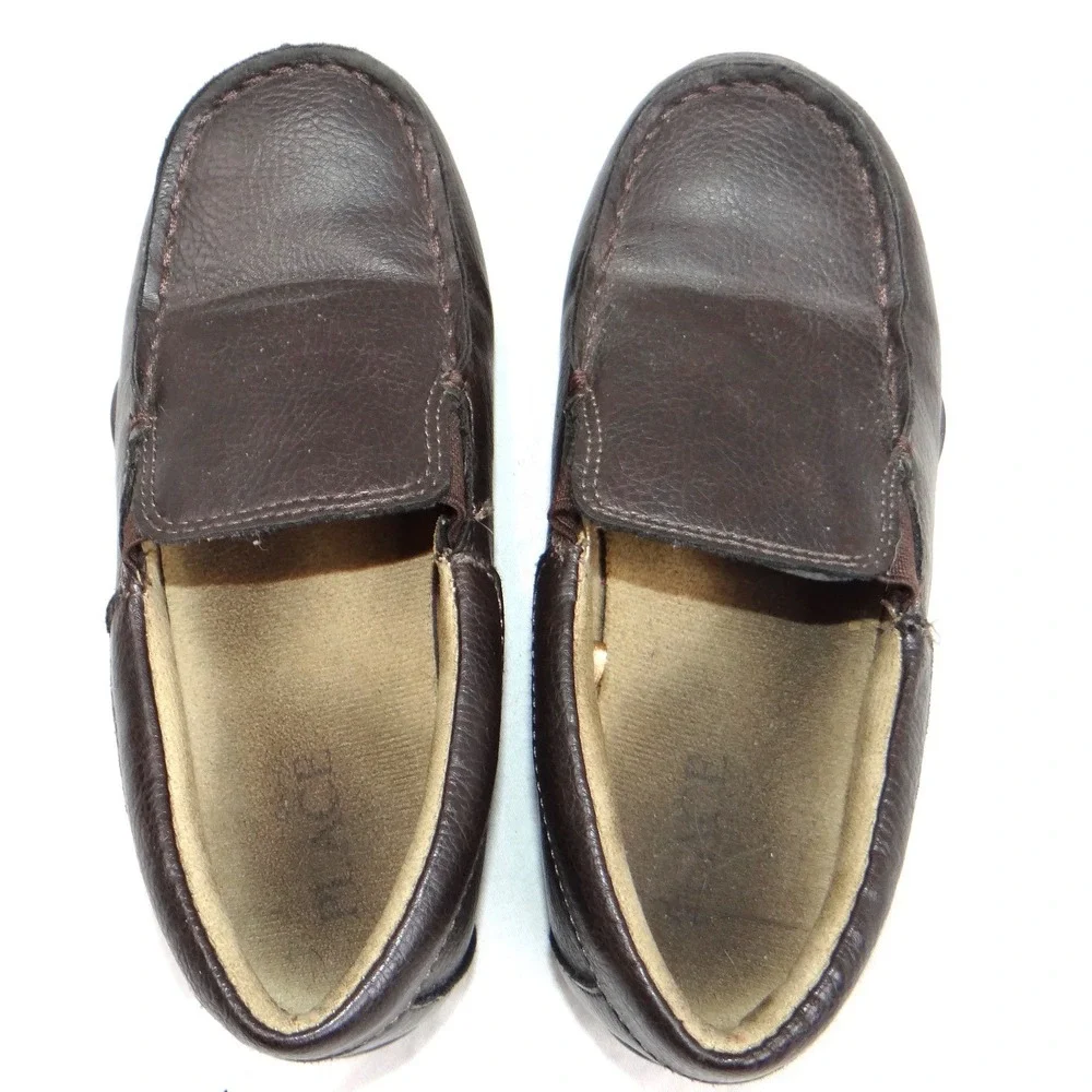 Kids Brown Faux Leather Slip On Loafer Shoes Size 13‎